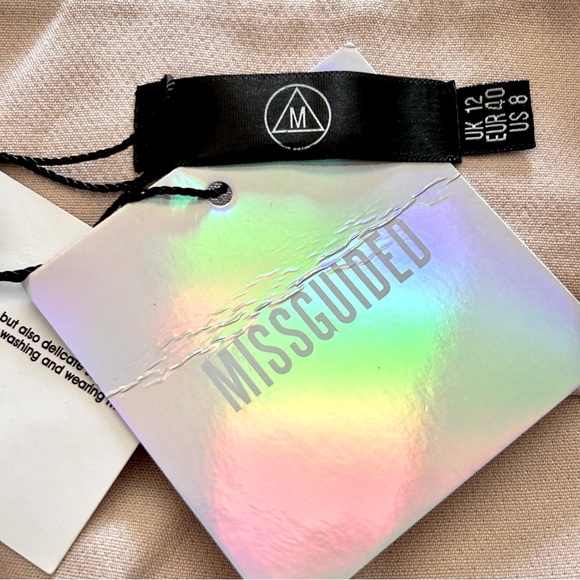 🌸2 for $40 NWT Misguided crepe High Waist Trouser Pink Blush Size M 8 Pants - Picture 10 of 17